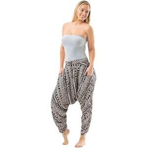 NWOT BUDDHA PANTS XXS Navy Yoga Harem Aztec Cotton DropCrotch Stretch “Savannah”